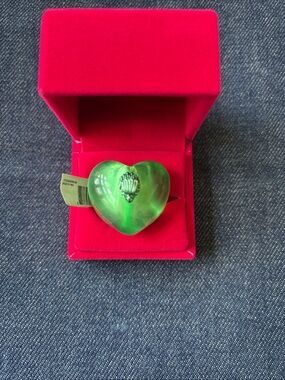 Kurt Geiger London Heart Jelly Eagle Cocktail Ring Green Size -8 New
